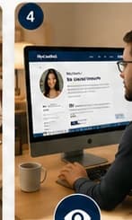 A person privately reviewing a MyCredWall profile on a computer screen